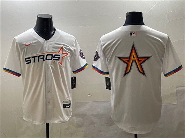 Houston Astros Team Big Logo White 2025 City Connect Limited Stitched Baseball Jerseys