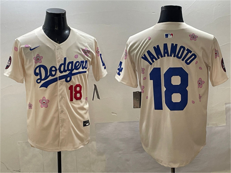 Los Angeles Dodgers #18 Yoshinobu Yamamoto Cream 2025 Tokyo Series Limited Stitched Baseball Jersey