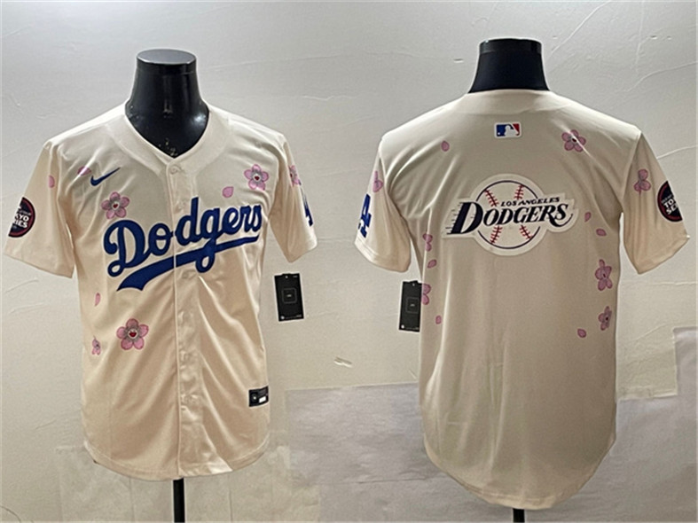 Los Angeles Dodgers Team Big Logo Cream 2025 Tokyo Series Limited Stitched Baseball Jersey
