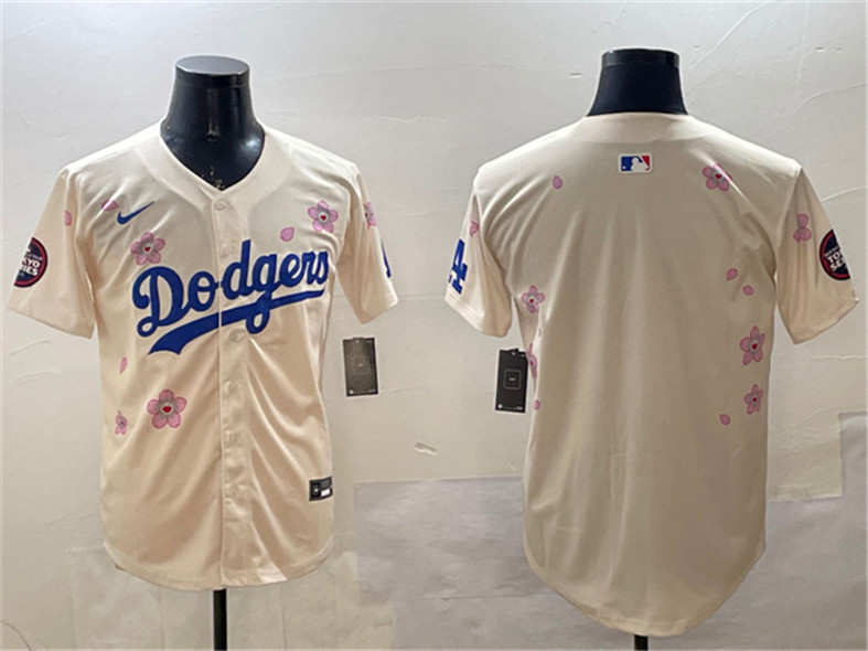 Los Angeles Dodgers Blank Cream 2025 Tokyo Series Limited Stitched Baseball Jersey