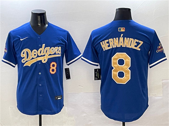 Los Angeles Dodgers #8 Enrique Hernandez Royal 2025 Gold Collection Limited Stitched Baseball Jersey