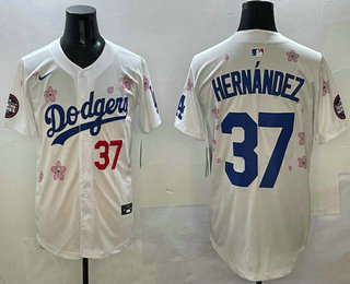 Los Angeles Dodgers #37 Teoscar Hernandez White 2025 Tokyo Series Limited Jersey