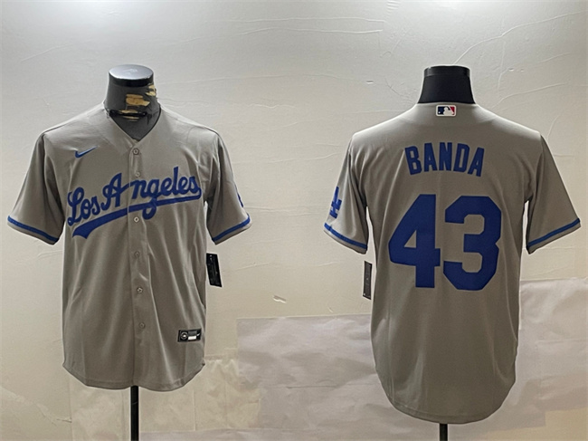 Los Angeles Dodgers #43 Anthony Banda Grey Cool Base Stitched Baseball Jersey Los Angeles Dodgers #43 Anthony Banda Grey Cool Base Stitched Baseball Jersey