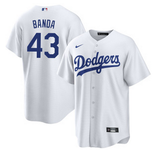 Los Angeles Dodgers #43 Anthony Banda White Cool Base Stitched Baseball Jersey