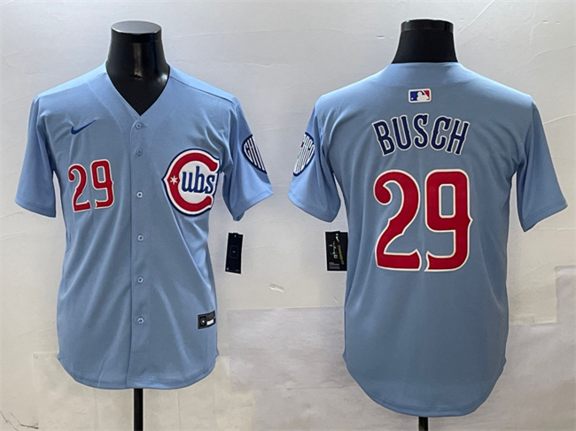 Chicago Cubs #29 Michael Busch Blue 2024-25 2nd Alternate Limited Stitched Baseball Jersey