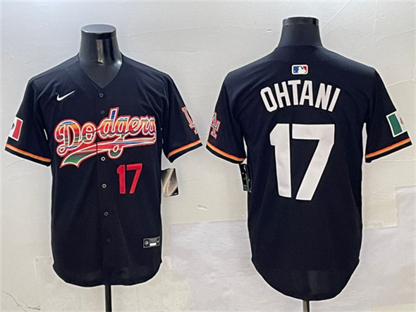 Los Angeles Dodgers #17 Shohei Ohtani Black Mexico Limited Stitched Baseball Jersey Los Angeles Dodgers #17 Shohei Ohtani Black Mexico Limited Stitched Baseball Jersey