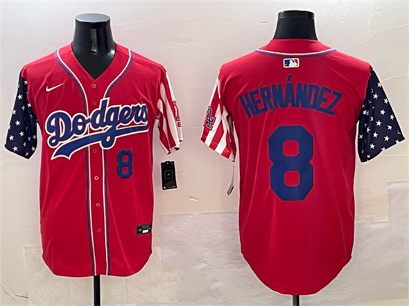 Los Angeles Dodgers #8 Enrique Hernandez Red Limited Stitched Baseball Jersey