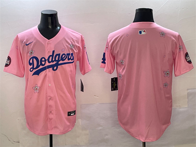Los Angeles Dodgers Blank Pink 2025 Tokyo Series Limited Stitched Baseball Jersey