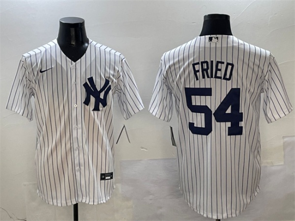 New York Yankees #54 Max Fried White Cool Base Stitched Baseball Jersey