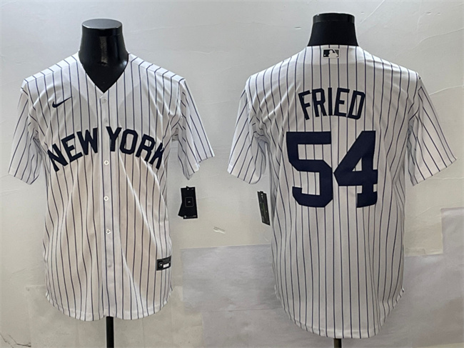 New York Yankees #54 Max Fried White Cool Base Stitched Baseball Jersey