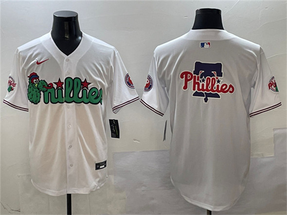Philadelphia Phillies Team Big Logo White Phanatic Limited Stitched Jersey