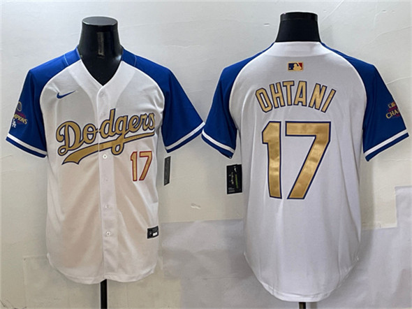 Los Angeles Dodgers #17 Shohei Ohtani White Royal Gold 2024 World Series Champions Vapor Limited Stitched Baseball Jersey