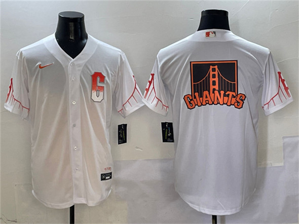 San Francisco Giants Team Big Logo White City Connect Cool Base Stitched Baseball Jersey