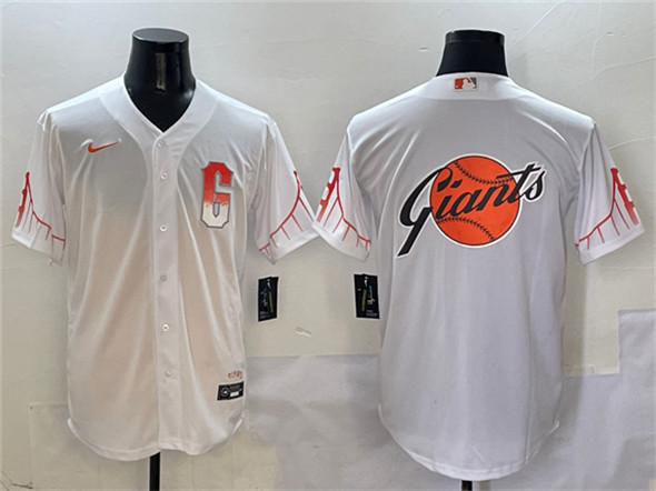 San Francisco Giants Team Big Logo White City Connect Cool Base Stitched Baseball Jersey