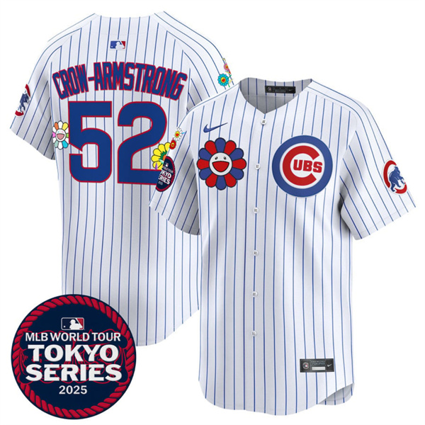 Chicago Cubs #52 Pete Crow-Armstrong White 2025 Tokyo Series Limited Stitched Baseball Jersey
