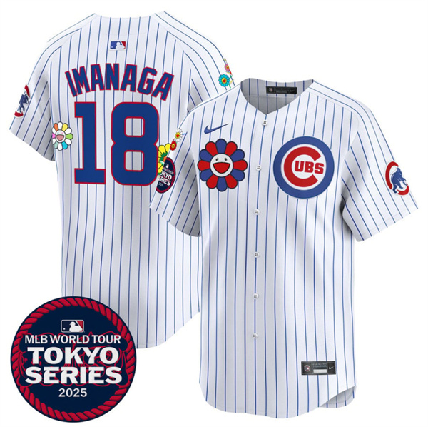 Chicago Cubs #18 Sh??ta Imanaga White 2025 Tokyo Series Limited Stitched Baseball Jersey Chicago Cubs #18 Sh??ta Imanaga White 2025 Tokyo Series Limited Stitched Baseball Jersey
