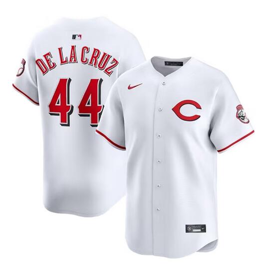 Cincinnati Reds #44 Elly De La Cruz White 2025 Home Limited Stitched Baseball Jersey Cincinnati Reds #44 Elly De La Cruz White 2025 Home Limited Stitched Baseball Jersey