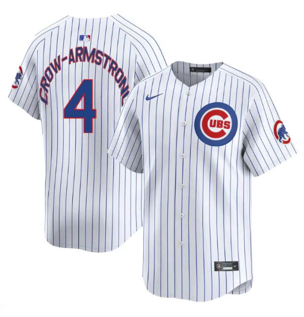 Chicago Cubs #4 Pete Crow-Armstrong White Home Limited Stitched Baseball Jersey