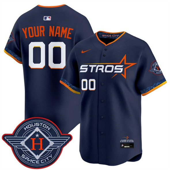 Houston Astros Active Player Custom Navy 2025 City Connect Limited Stitched Baseball Jersey