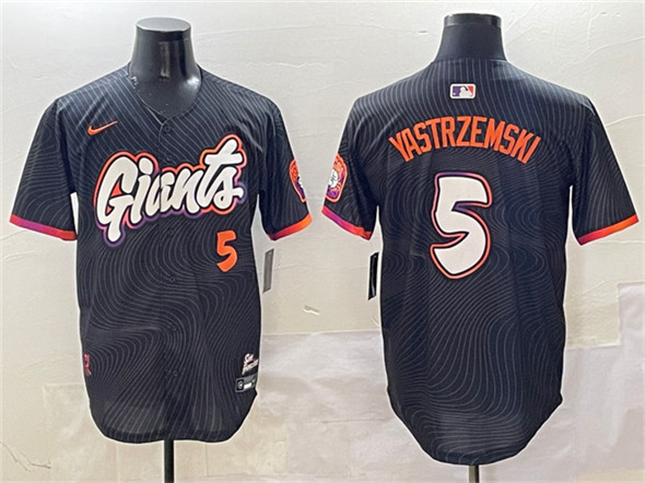 San Francisco Giants #5 Mike Yastrzemski Anthracite 2025 City Connect Limited Stitched Baseball Jersey San Francisco Giants #5 Mike Yastrzemski Anthracite 2025 City Connect Limited Stitched Baseball Jersey