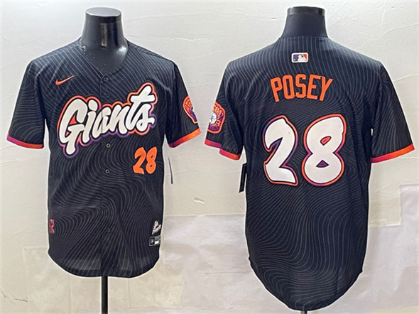 San Francisco Giants #28 Buster Posey Anthracite 2025 City Connect Limited Stitched Baseball Jersey