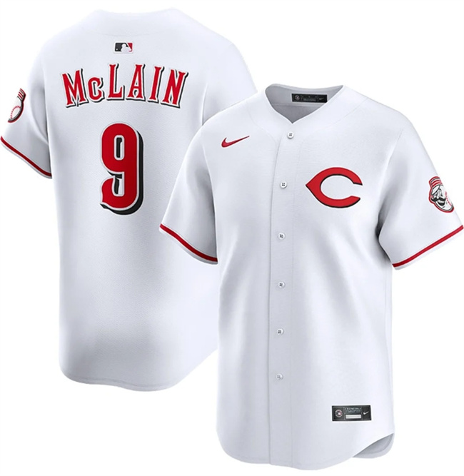 Cincinnati Reds #9 Matt McLain White 2025 Home Limited Stitched Baseball Jersey Cincinnati Reds #9 Matt McLain White 2025 Home Limited Stitched Baseball Jersey