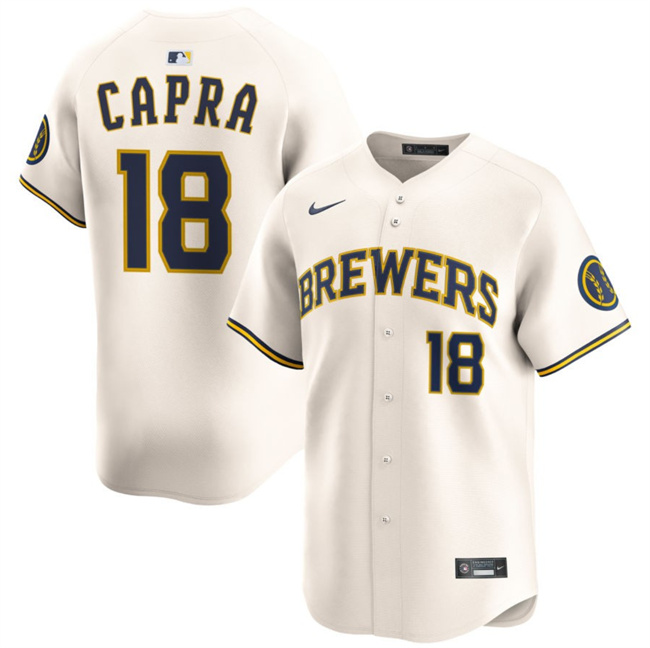 Milwaukee Brewers #18 Vinny Capra Cream 2025 Limited Stitched Baseball Jersey