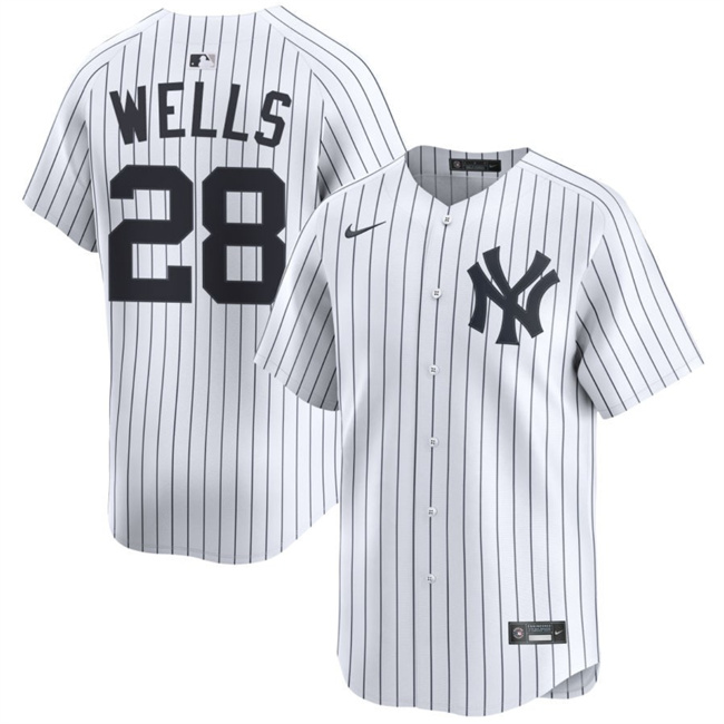 New York Yankees #28 Austin Wells White 2025 Home Limited Stitched Baseball Jersey