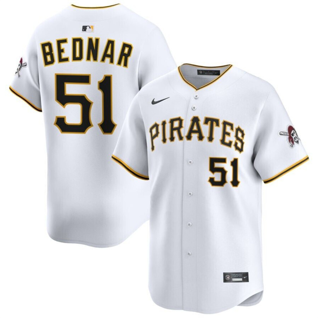 Pittsburgh Pirates #51 David Bednar White 2025 Home Limited Stitched Baseball Jersey