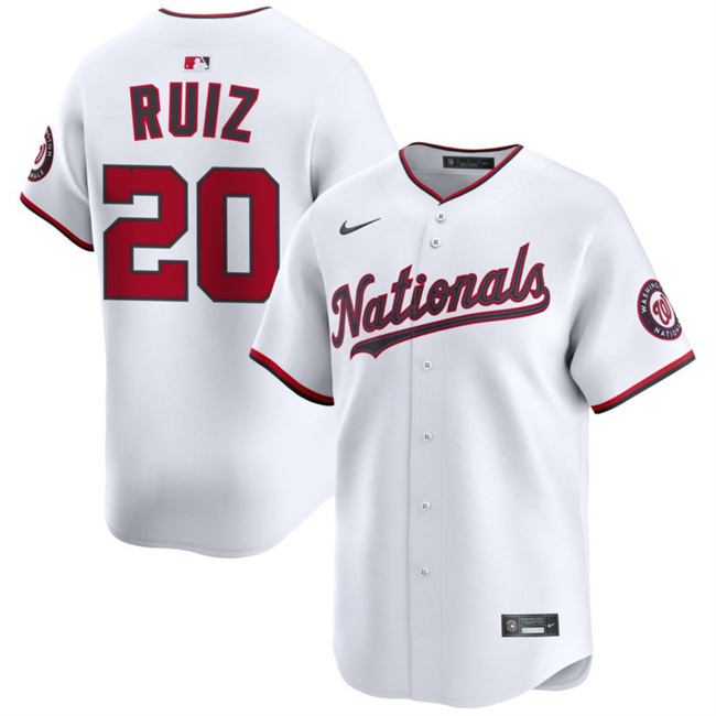 Washington Nationals #20 Keibert Ruiz White 2025 Home Limited Stitched Baseball Jersey