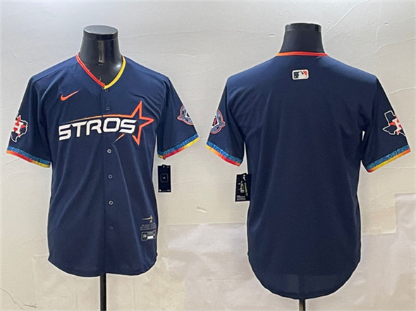 Houston Astros Blank Navy 2025 City Connect With Texas Patch Limited Stitched Baseball Jersey
