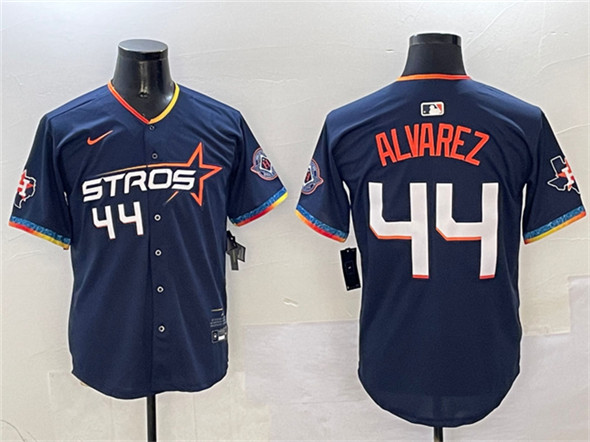 Houston Astros #44 Yordan Alvarez Navy 2025 City Connect With Texas Patch Limited Stitched Baseball Jersey Houston Astros #44 Yordan Alvarez Navy 2025 City Connect With Texas Patch Limited Stitched Baseball Jersey