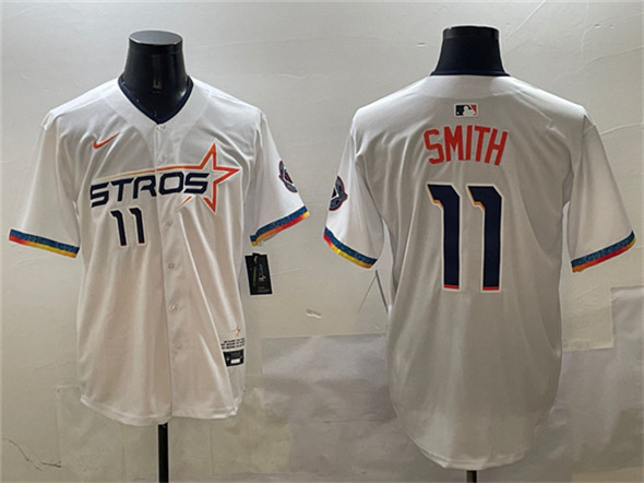 Houston Astros #11 Cam Smith White 2025 City Connect Limited Stitched Baseball Jersey