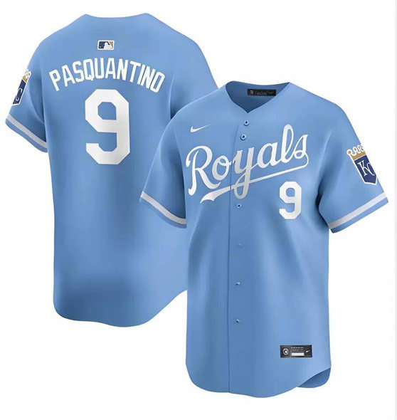 Kansas City Royals #9 Vinnie Pasquantino Light Blue Alternate Limited Stitched Baseball Jersey