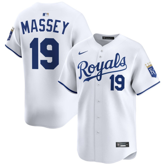 Kansas City Royals #19 Michael Massey White 2024 Home Limited Stitched Baseball Jersey