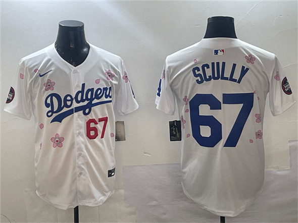 Los Angeles Dodgers #67 Vin Scully White 2025 Tokyo Series Limited Stitched Baseball Jersey