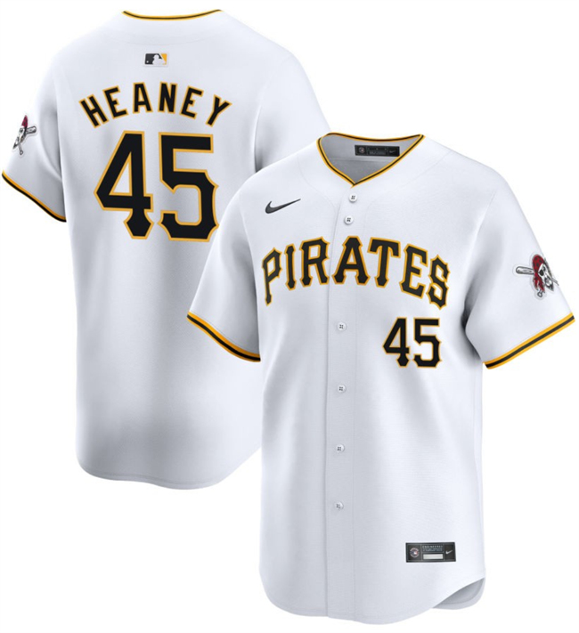 Pittsburgh Pirates #45 Andrew Heaney White 2025 Home Limited Stitched Baseball Jersey