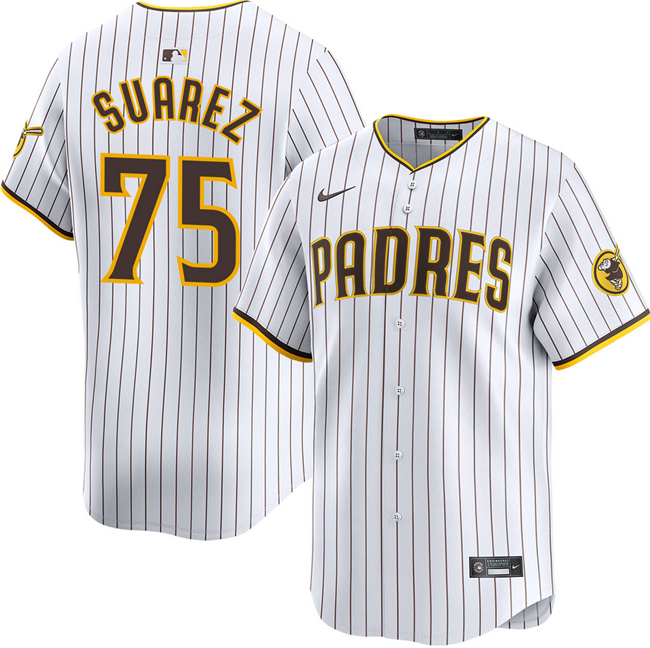 San Diego Padres #75 Robert Suarez White 2024 Home Limited Stitched Baseball Jersey