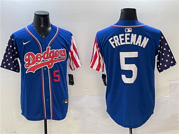 Los Angeles Dodgers #5 Freddie Freeman Royal Limited Stitched Baseball Jersey