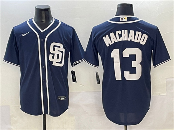 San Diego Padres #13 Manny Machado Navy Cool Base Stitched Baseball Jersey
