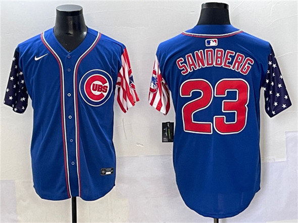 Chicago Cubs #23 Ryne Sandberg Royal 2025 Independence Day Vapor Premier Limited Stitched Baseball Jersey Chicago Cubs #23 Ryne Sandberg Royal 2025 Independence Day Vapor Premier Limited Stitched Baseball Jersey