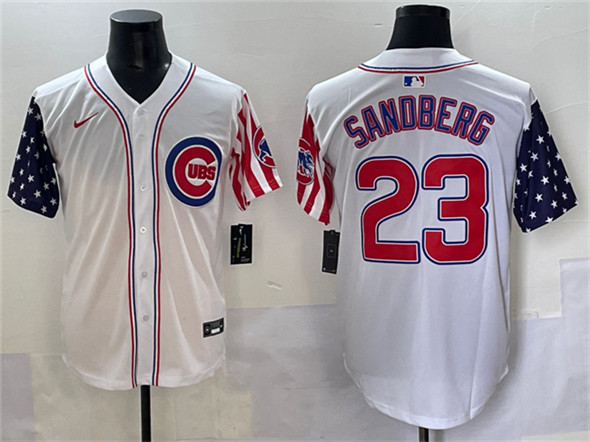Chicago Cubs #23 Ryne Sandberg White 2025 Independence Day Vapor Premier Limited Stitched Baseball Jersey Chicago Cubs #23 Ryne Sandberg White 2025 Independence Day Vapor Premier Limited Stitched Baseball Jersey