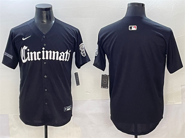 Cincinnati Reds Blank Black 'Gothic Queen City Edition' Vapor Premier Limited Stitched Baseball Jersey Cincinnati Reds Blank Black 'Gothic Queen City Edition' Vapor Premier Limited Stitched Baseball Jersey