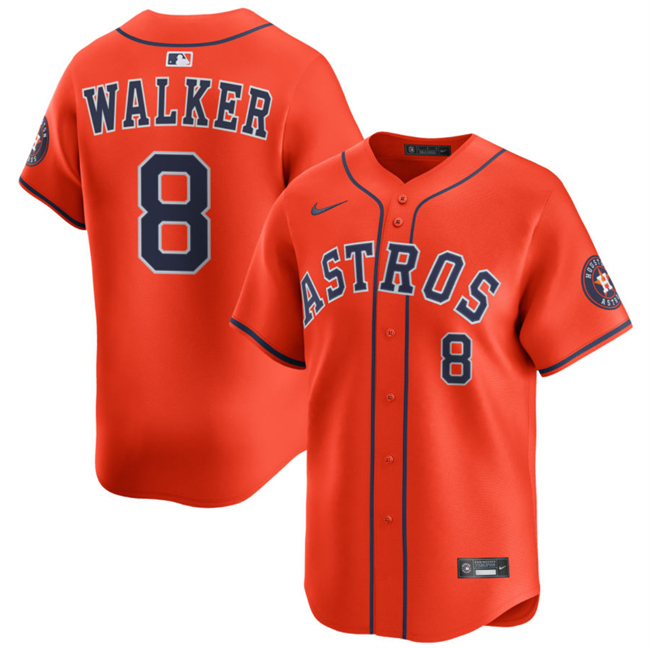 Houston Astros #8 Christian Walker Orange 2025 Alternate Limited Stitched Baseball Jersey Houston Astros #8 Christian Walker Orange 2025 Alternate Limited Stitched Baseball Jersey