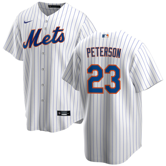 New York Mets #23 David Peterson White Cool Base Stitched Baseball Jersey