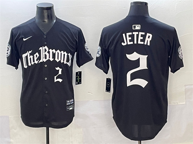 New York Yankees #2 Derek Jeter Black 'Gothic Legacy Edition' Vapor Premier Limited Stitched Baseball Jersey New York Yankees #2 Derek Jeter Black 'Gothic Legacy Edition' Vapor Premier Limited Stitched Baseball Jersey