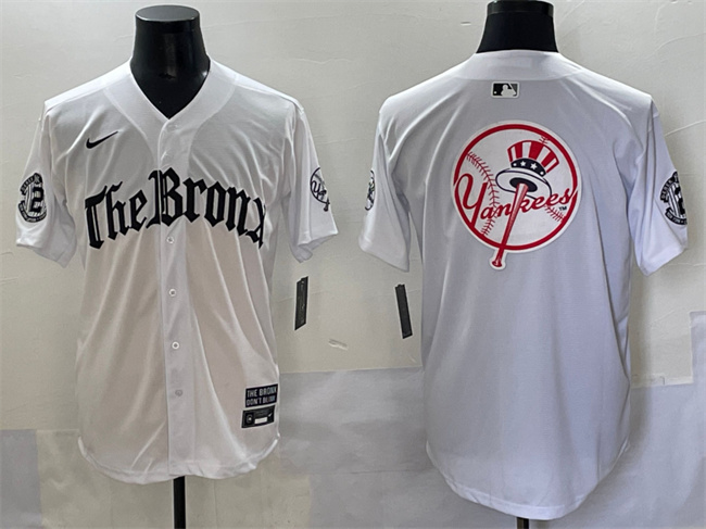 New York Yankees Team Big Logo White 'Gothic Legacy Edition' Vapor Premier Limited Stitched Baseball Jersey