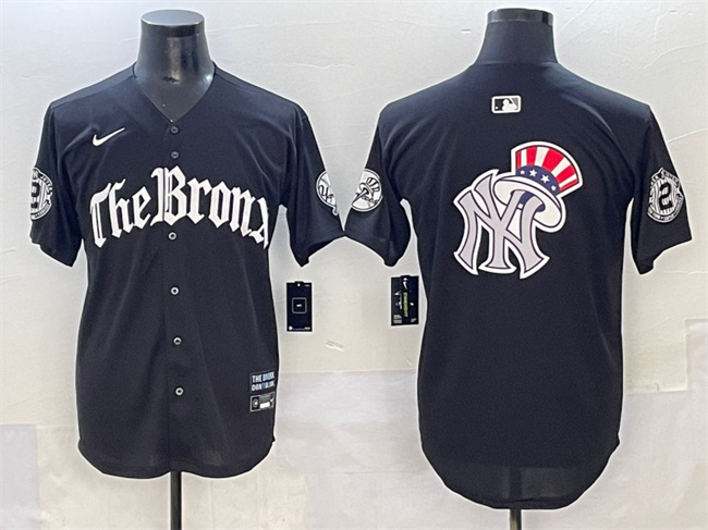 New York Yankees Team Big Logo Black 'Gothic Legacy Edition' Vapor Premier Limited Stitched Baseball Jersey