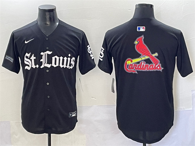 St. Louis Cardinals Team Big Logo Black 'Gothic Legacy Edition' Vapor Premier Limited Stitched Baseball Jersey