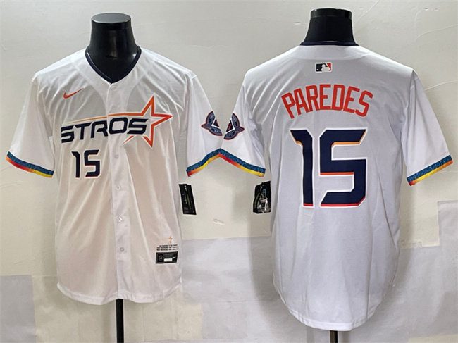 Houston Astros #15 Isaac Paredes White 2025 City Connect Limited Stitched Baseball Jersey Houston Astros #15 Isaac Paredes White 2025 City Connect Limited Stitched Baseball Jersey